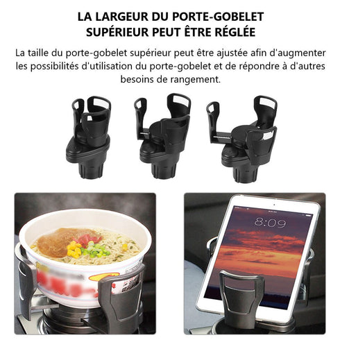 Porte Gobelet Voiture Universel - Support Grille Aération Rotatif 360°